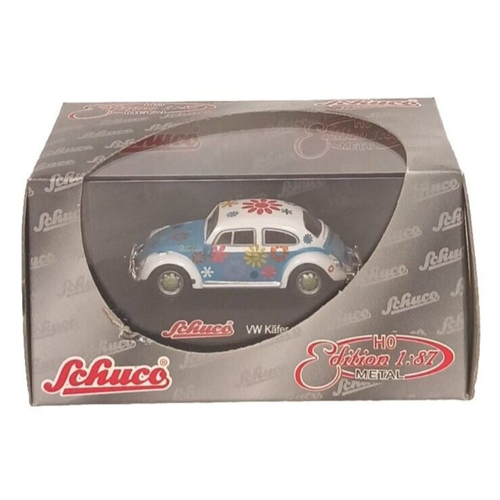 Schuco Volkswagon Beetle Flower Power Kafer Diecast 1:87 Excellent Condition
